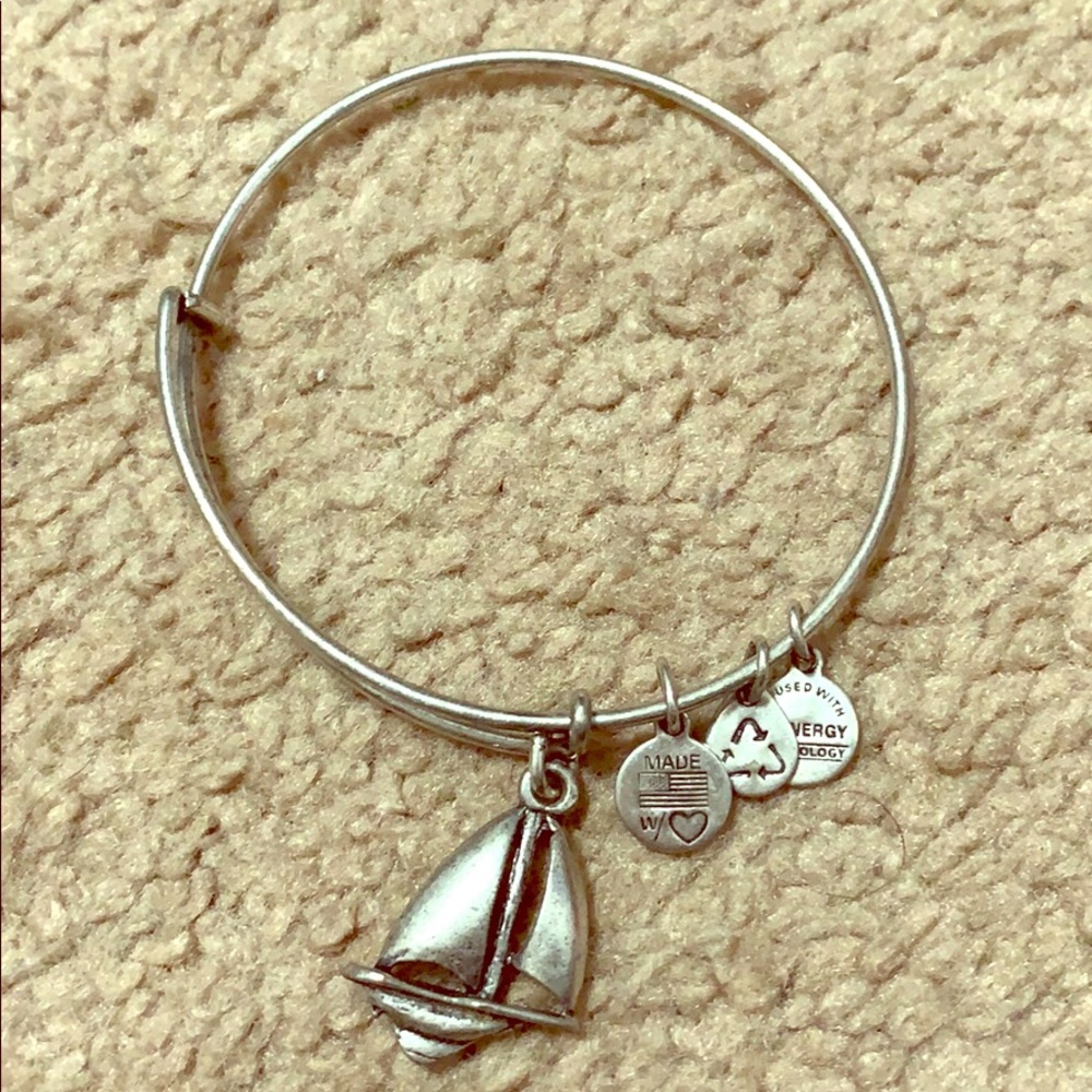 Alex and Ani Silver Sailboat Charm Bracelet